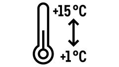 Hőmérséklet-tartomány: +1 °C/+15 °C